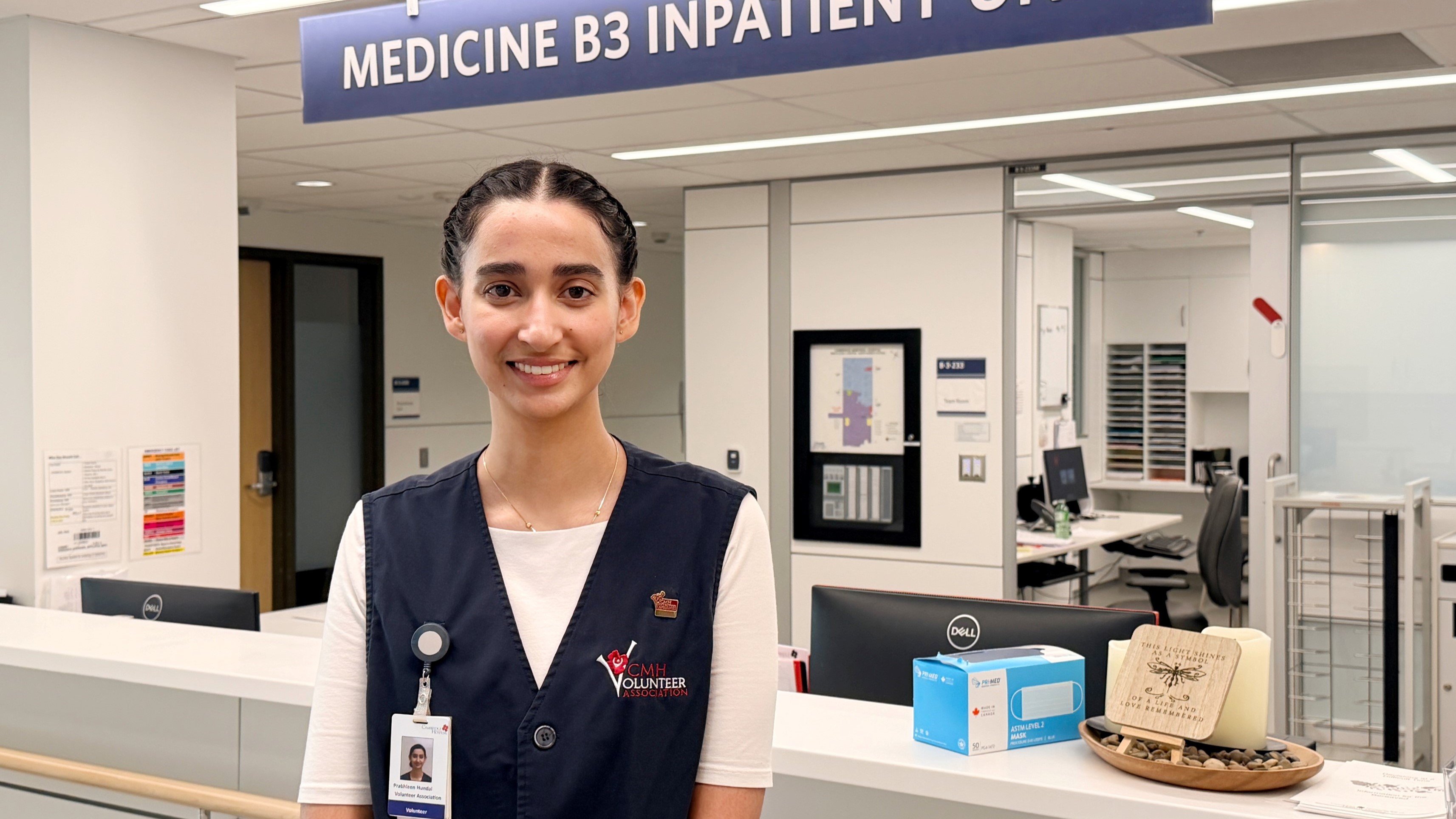Prabhleen stands in from of the unit she works in